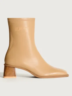 DATE BEIGE STIEFELETTE MIT ABSATZ