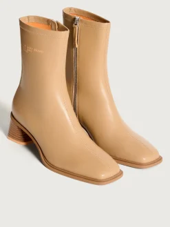 DATE BEIGE STIEFELETTE MIT ABSATZ