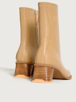 DATE BEIGE STIEFELETTE MIT ABSATZ