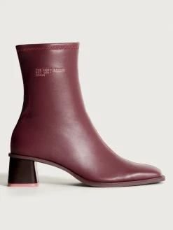DATE BURGUNDER STIEFELETTE MIT ABSATZ