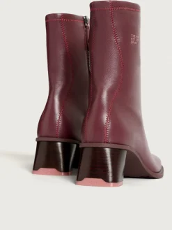 DATE BURGUNDER STIEFELETTE MIT ABSATZ