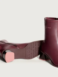 DATE BURGUNDER STIEFELETTE MIT ABSATZ