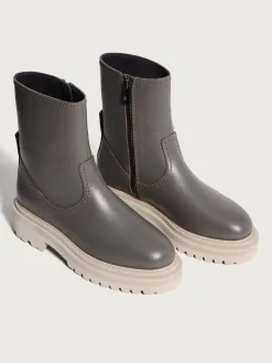 OFFICE GRAUER LEDERSTIEFEL