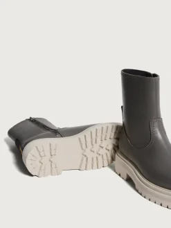 OFFICE GRAUER LEDERSTIEFEL