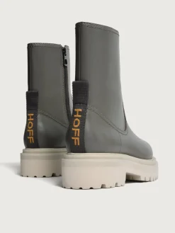 OFFICE GRAUER LEDERSTIEFEL
